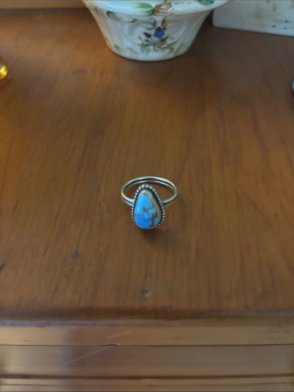 Sterling silver Turquoise Teardrop Blue Stone